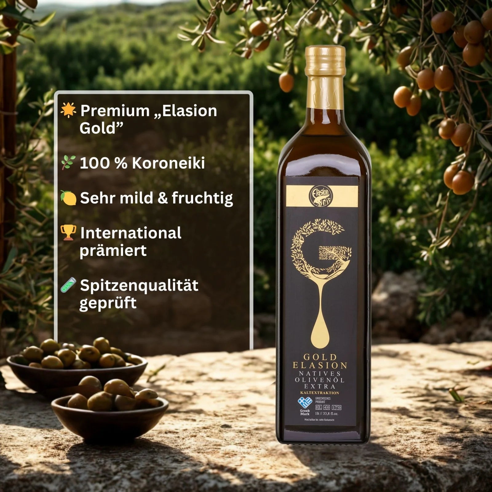 Elasion GOLD Olivenoil von Kreta 1L