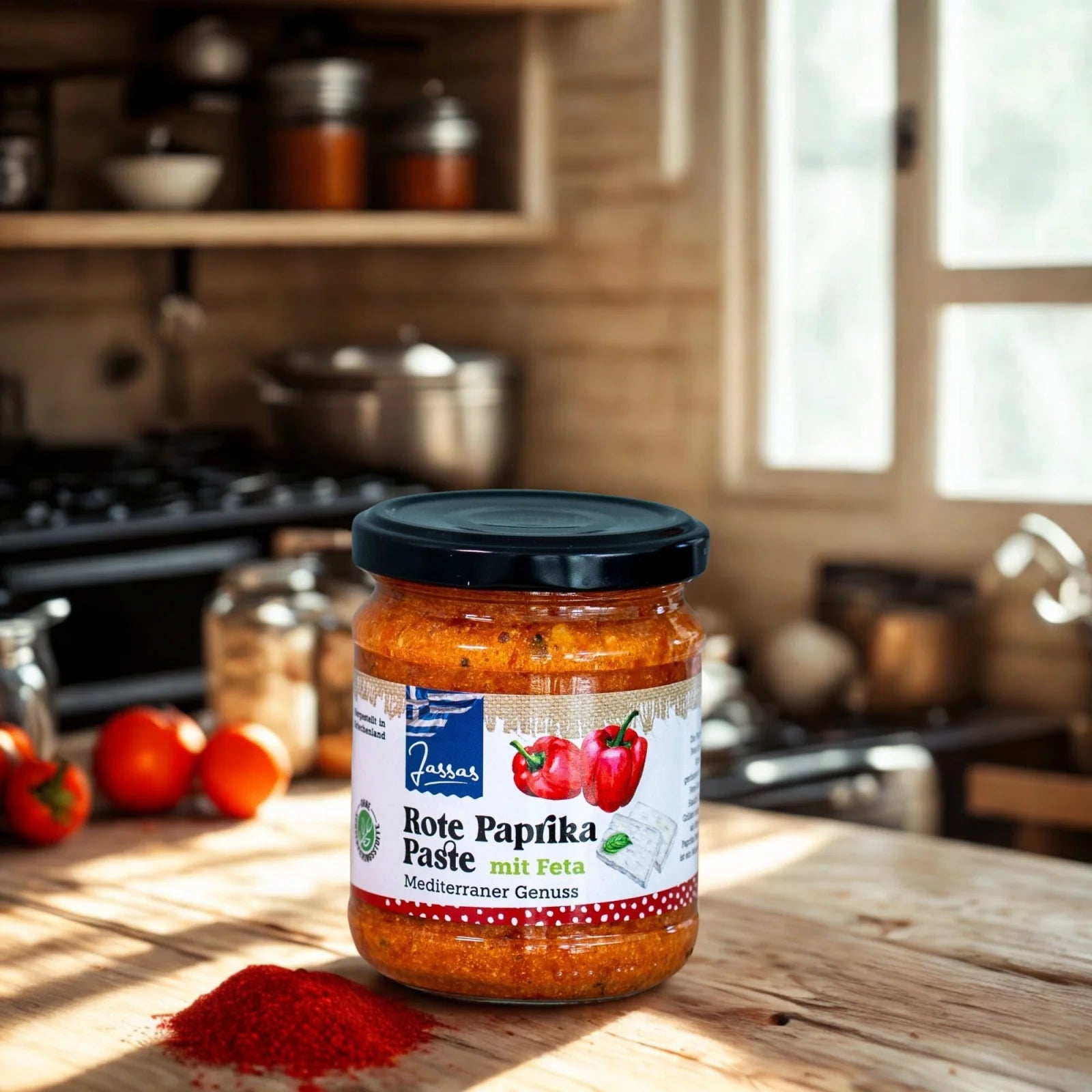 Rote Paprikapaste mit Feta